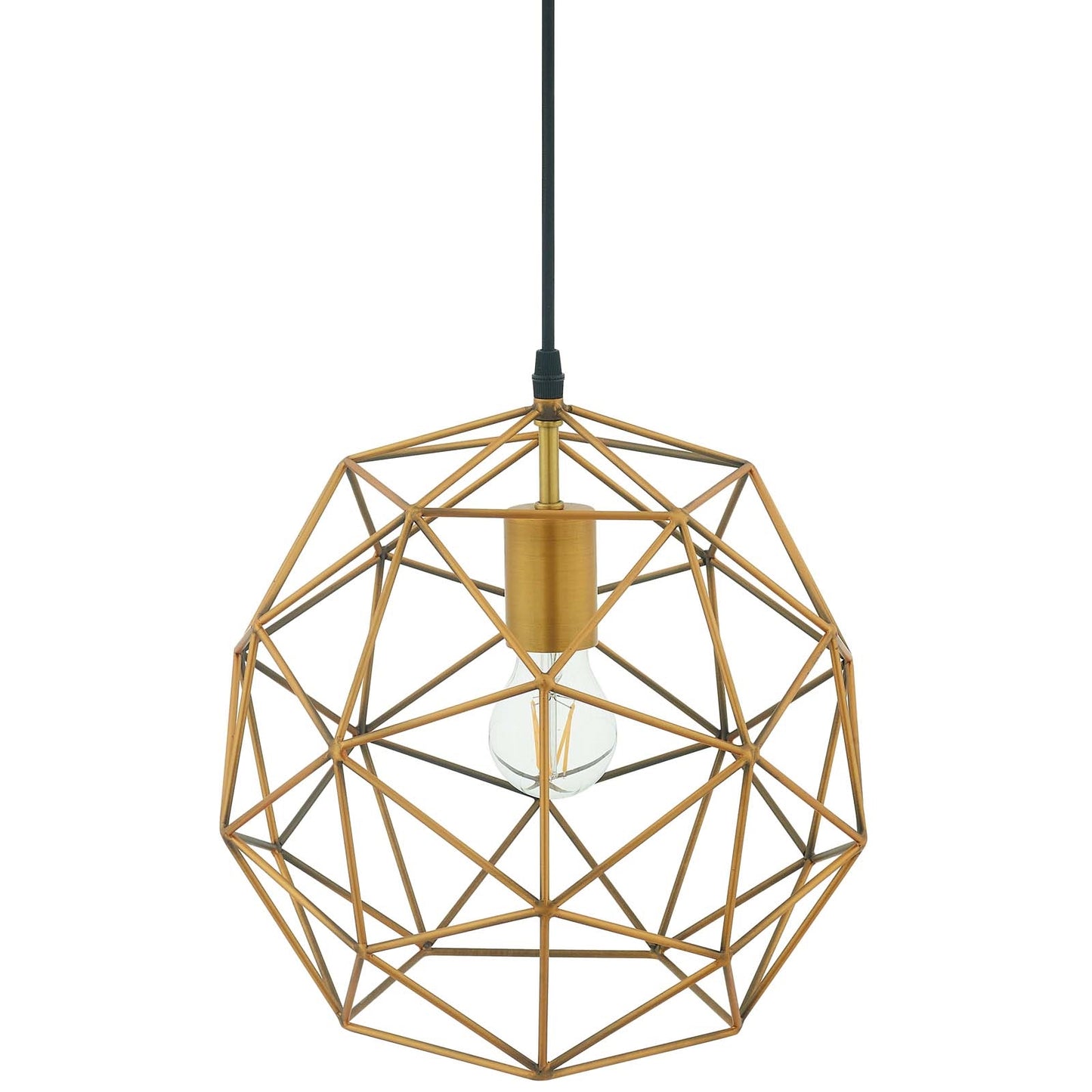Rarity Geometric Decagon-Shaped Brass Pendant Light – Modern Contemporary Ceiling Fixture