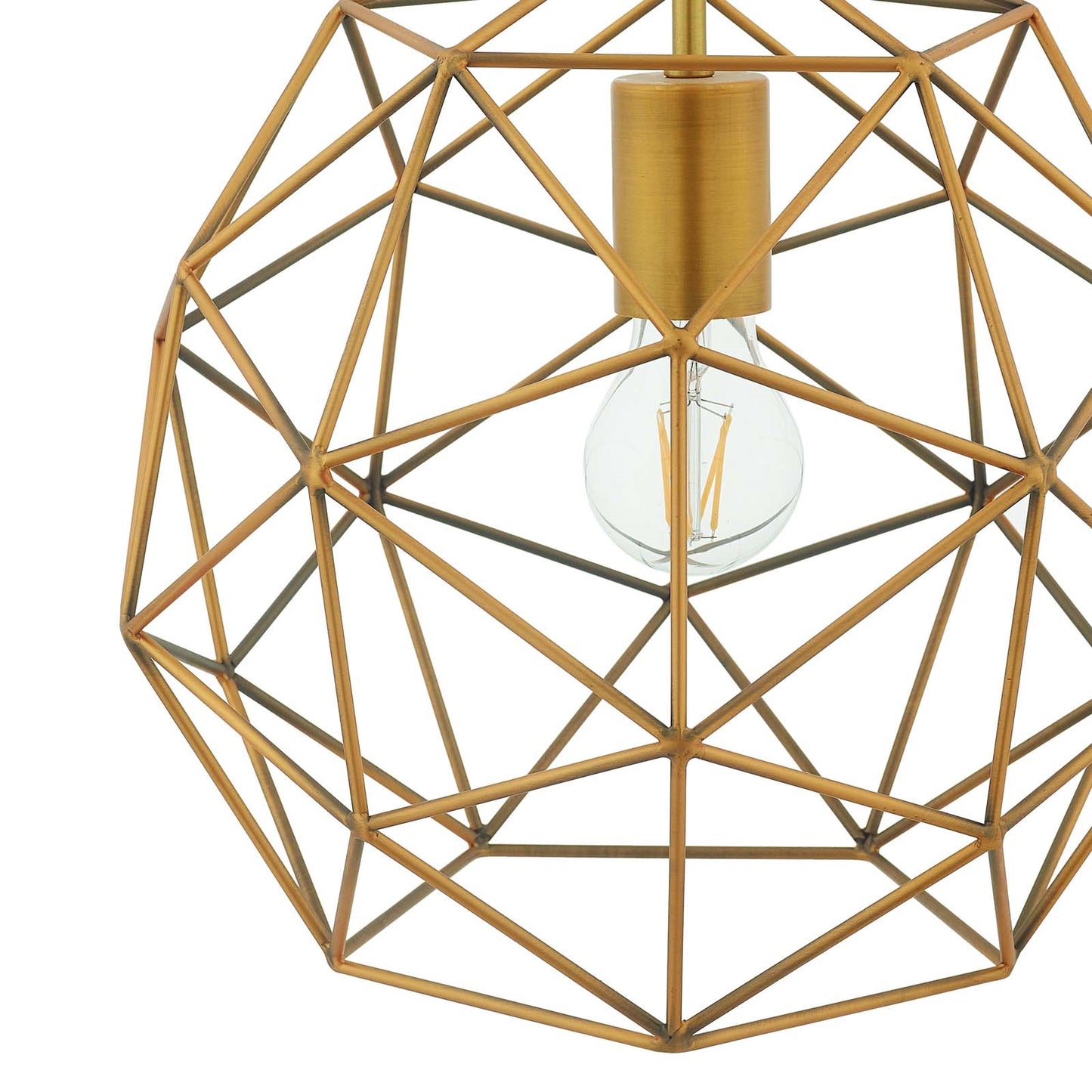 Rarity Geometric Decagon-Shaped Brass Pendant Light – Modern Contemporary Ceiling Fixture