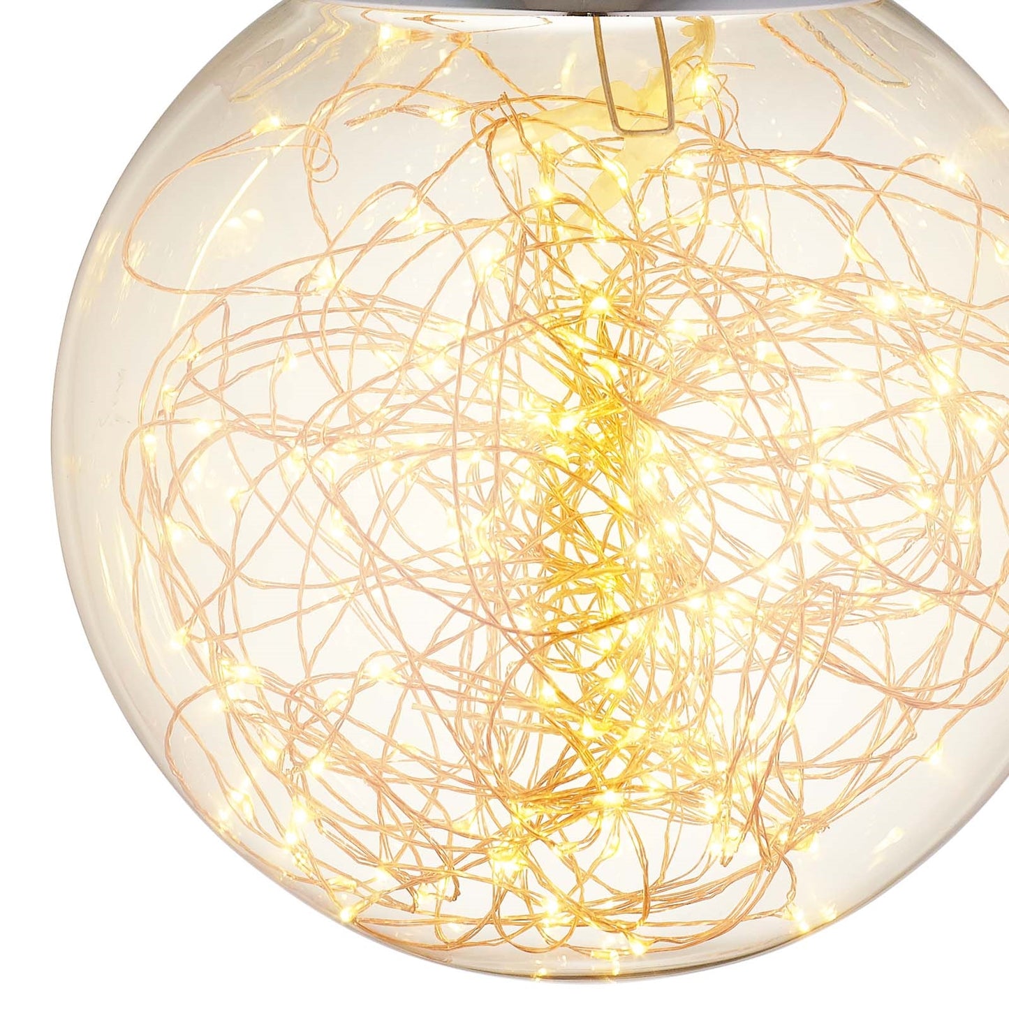 Fairy 12" Amber Glass Globe Pendant Chandelier – Modern LED Ceiling Light