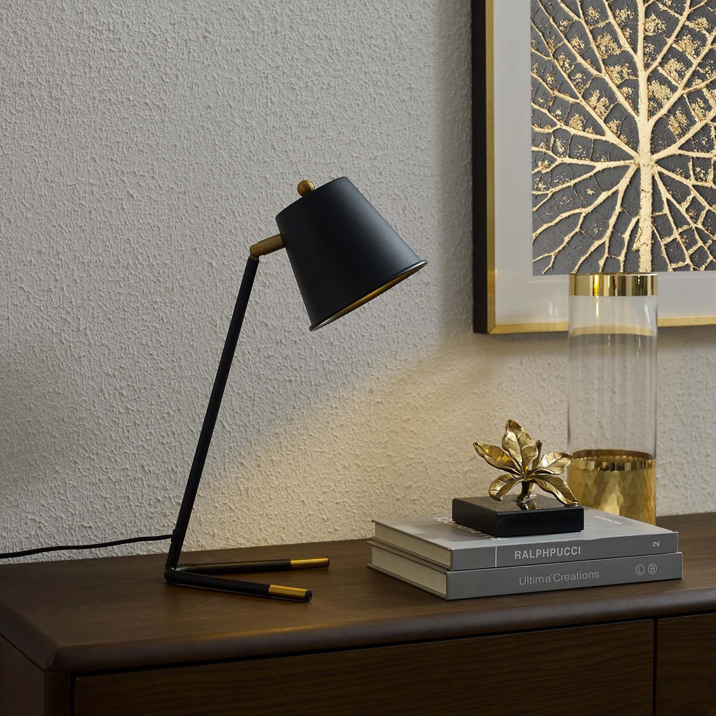 Determine Table Lamp – Modern Black & Brass Minimalist Accent Lighting