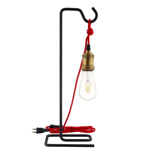 Signal Table Lamp – Industrial Vintage Red Cord Accent Lighting