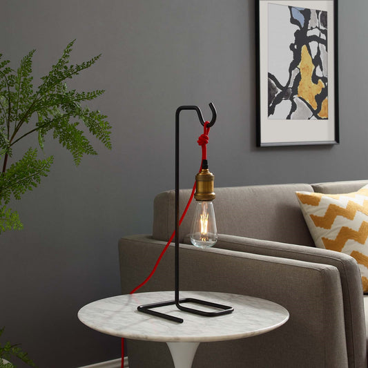Signal Table Lamp – Industrial Vintage Red Cord Accent Lighting