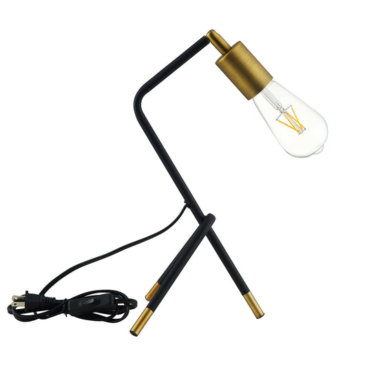 Achievement Table Lamp – Industrial Modern Tripod Lighting with Antique Brass Socket