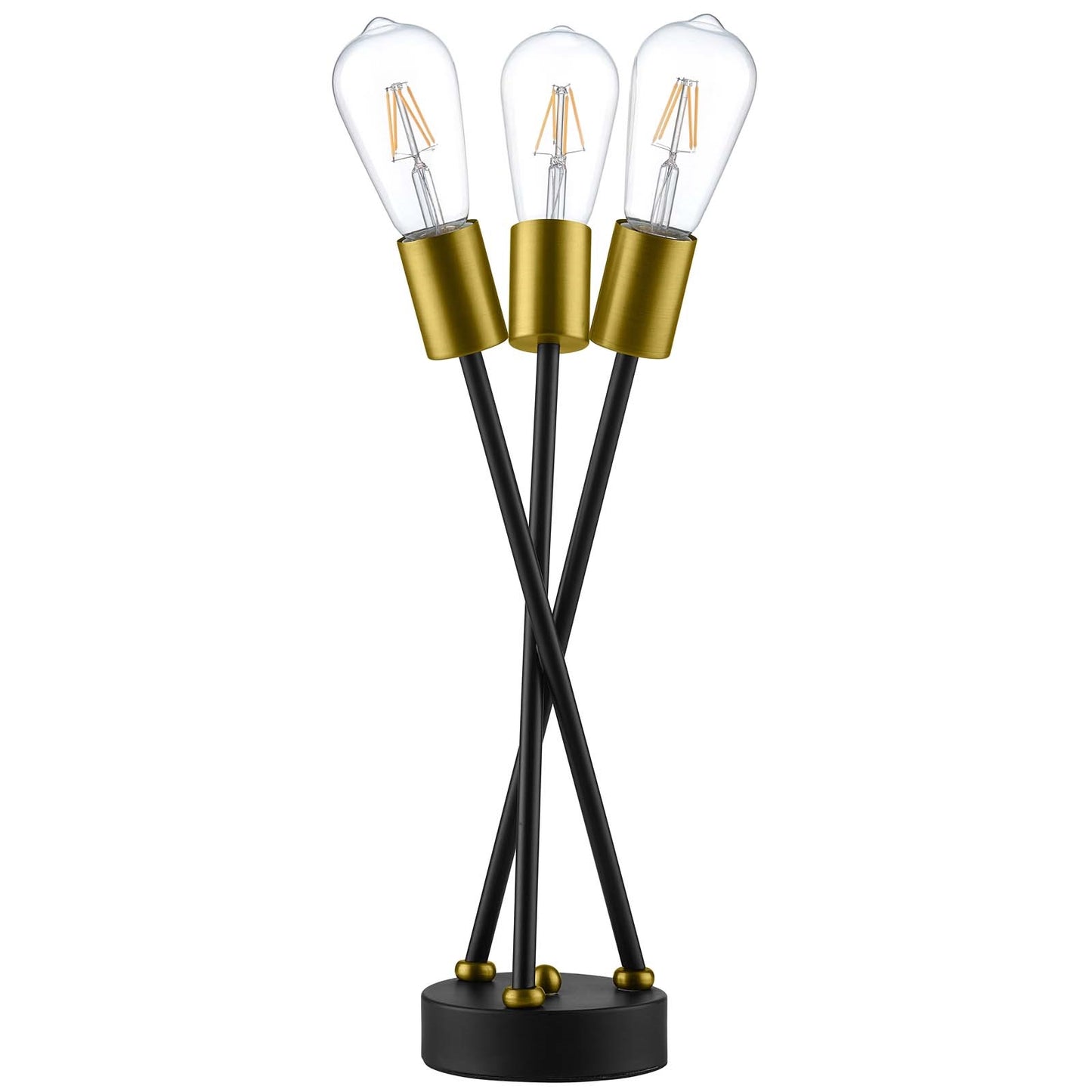 Bedeck Brass Metal Table Lamp – Antique-Contemporary Multi-Bulb Lighting