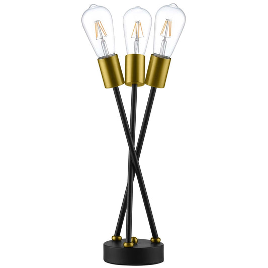 Bedeck Brass Metal Table Lamp – Antique-Contemporary Multi-Bulb Lighting
