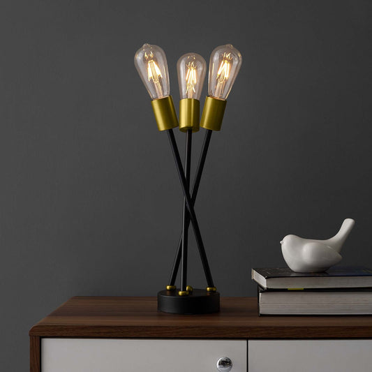 Bedeck Brass Metal Table Lamp – Antique-Contemporary Multi-Bulb Lighting
