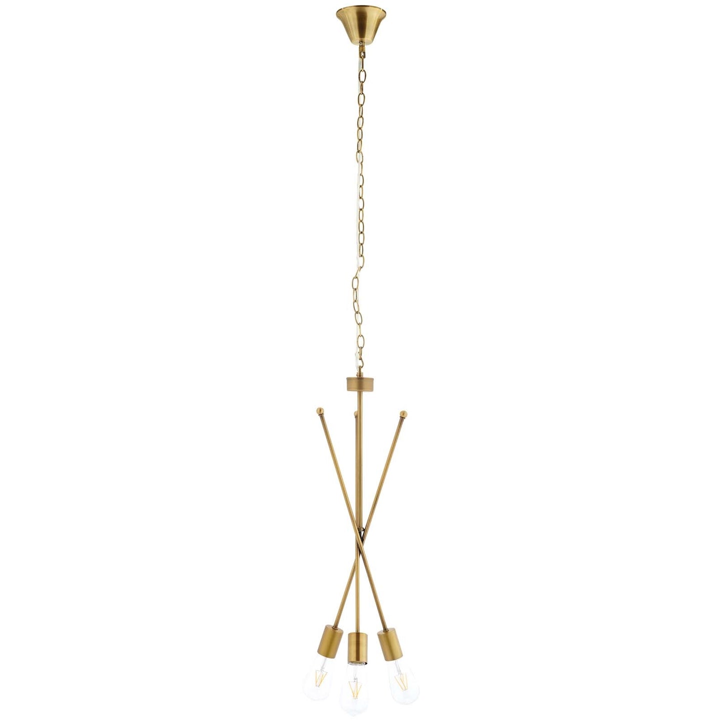 Strive Brass Pendant Chandelier – 3-Light Modern Ceiling Fixture