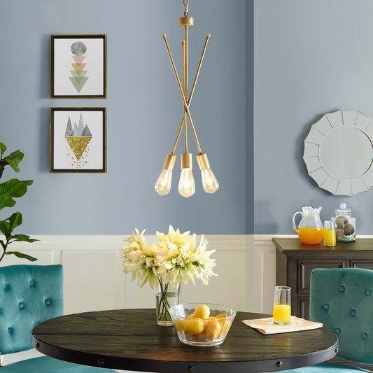 Strive Brass Pendant Chandelier – 3-Light Modern Ceiling Fixture