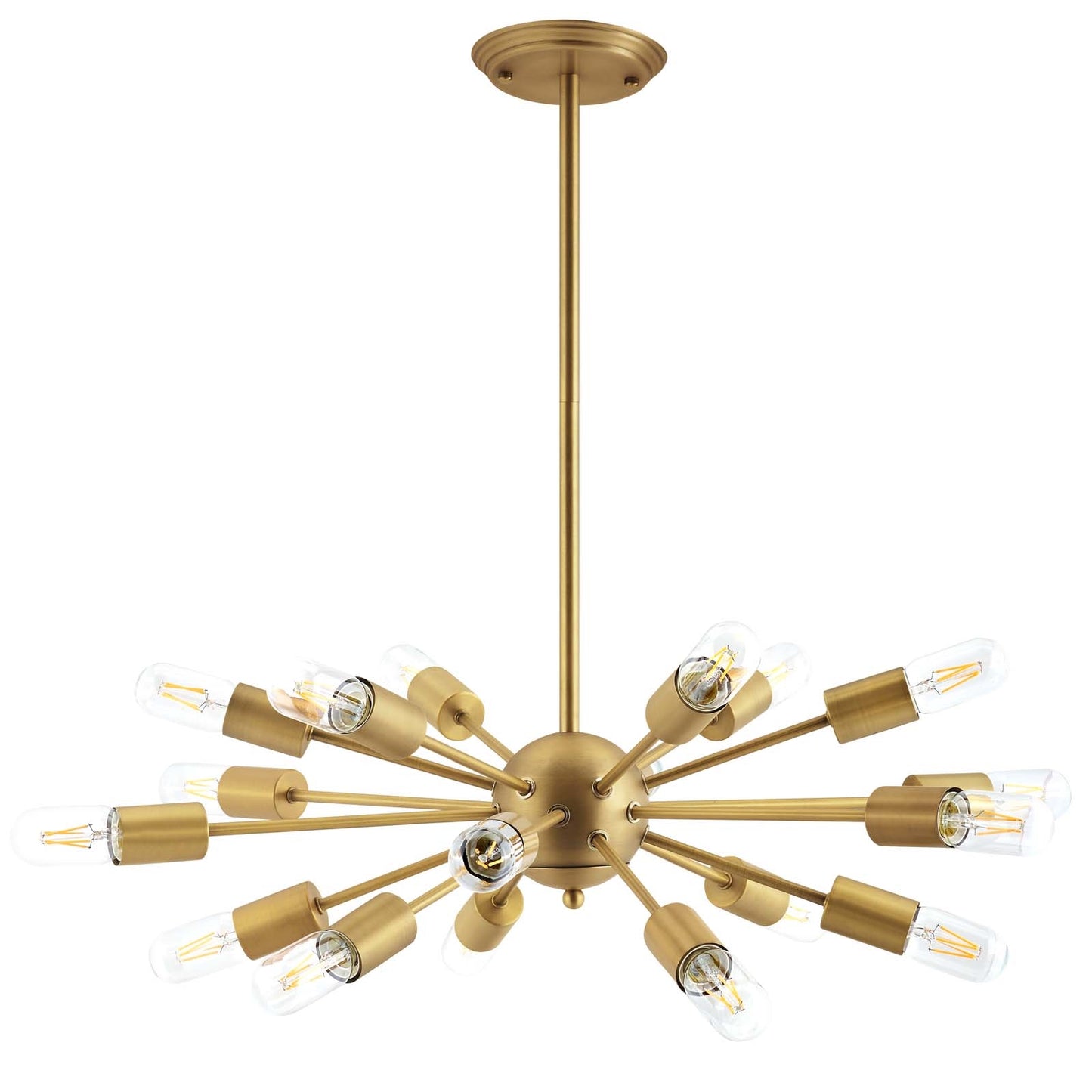 Resolve Brass Pendant Chandelier – 18-Light Mid-Century Modern Fixture