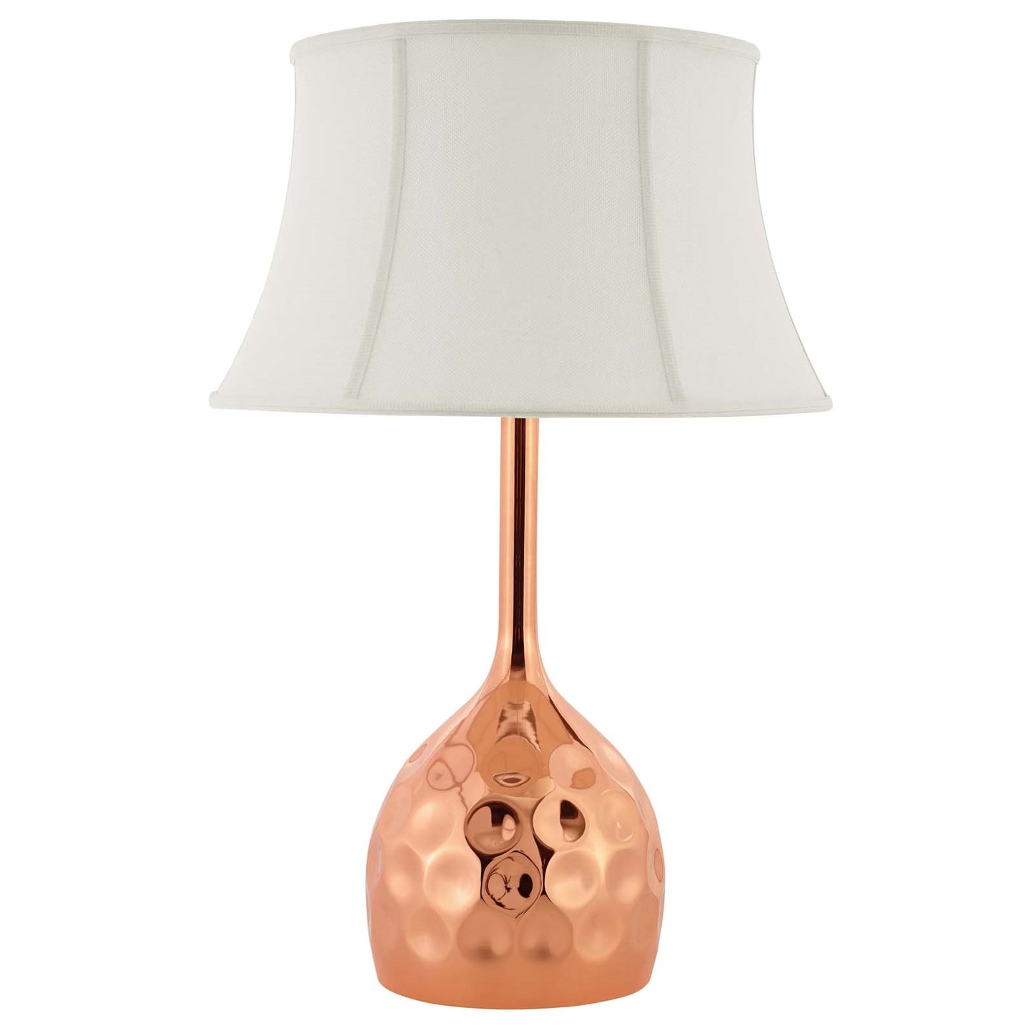 Dimple Rose Gold Table Lamp – Contemporary Hammered Steel Accent Lighting