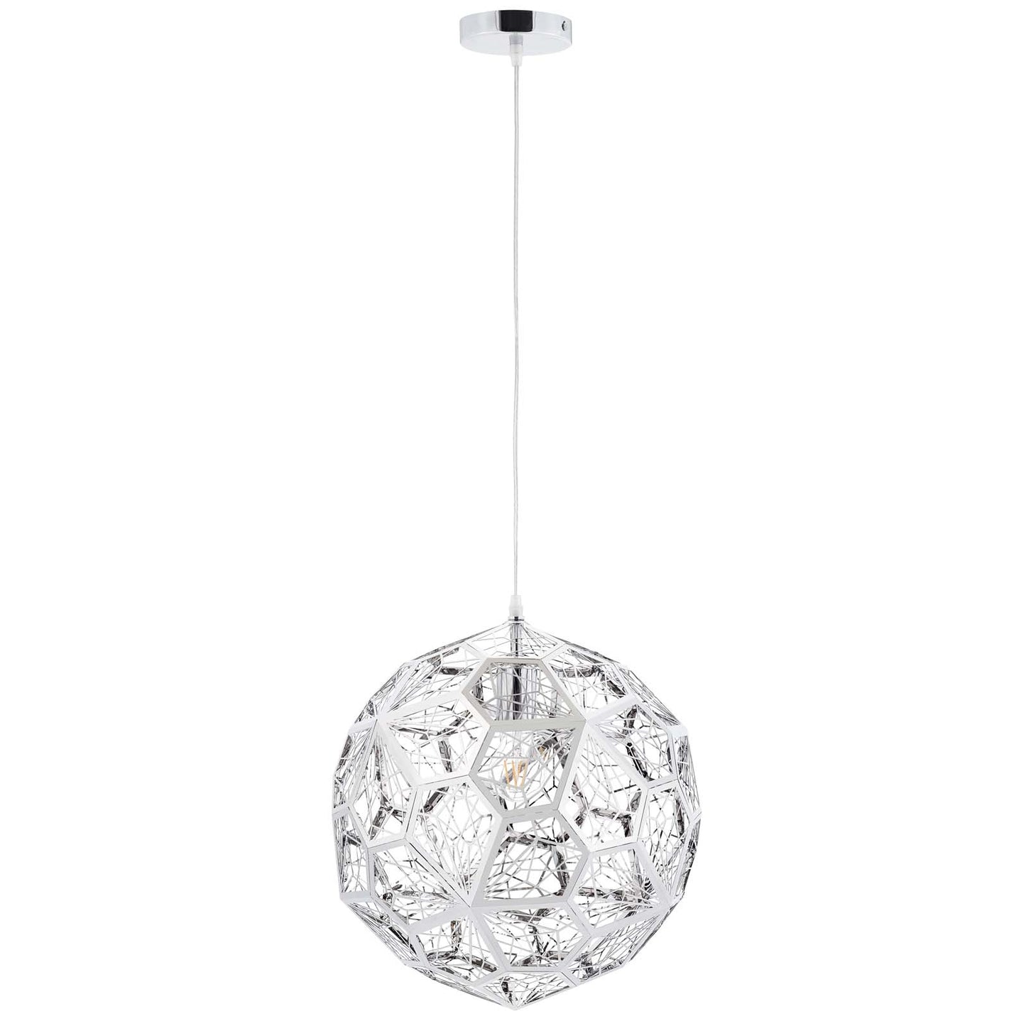 Shine Pendant Chandelier – Diamond Pattern Stainless Steel Globe