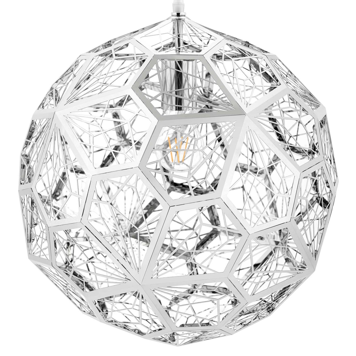 Shine Pendant Chandelier – Diamond Pattern Stainless Steel Globe
