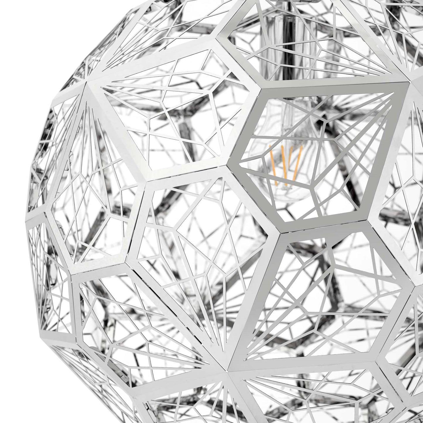 Shine Pendant Chandelier – Diamond Pattern Stainless Steel Globe