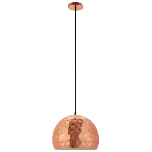 Dimple 13.5" Half-Sphere Rose Gold Pendant Light – Modern Chic Ceiling Fixture