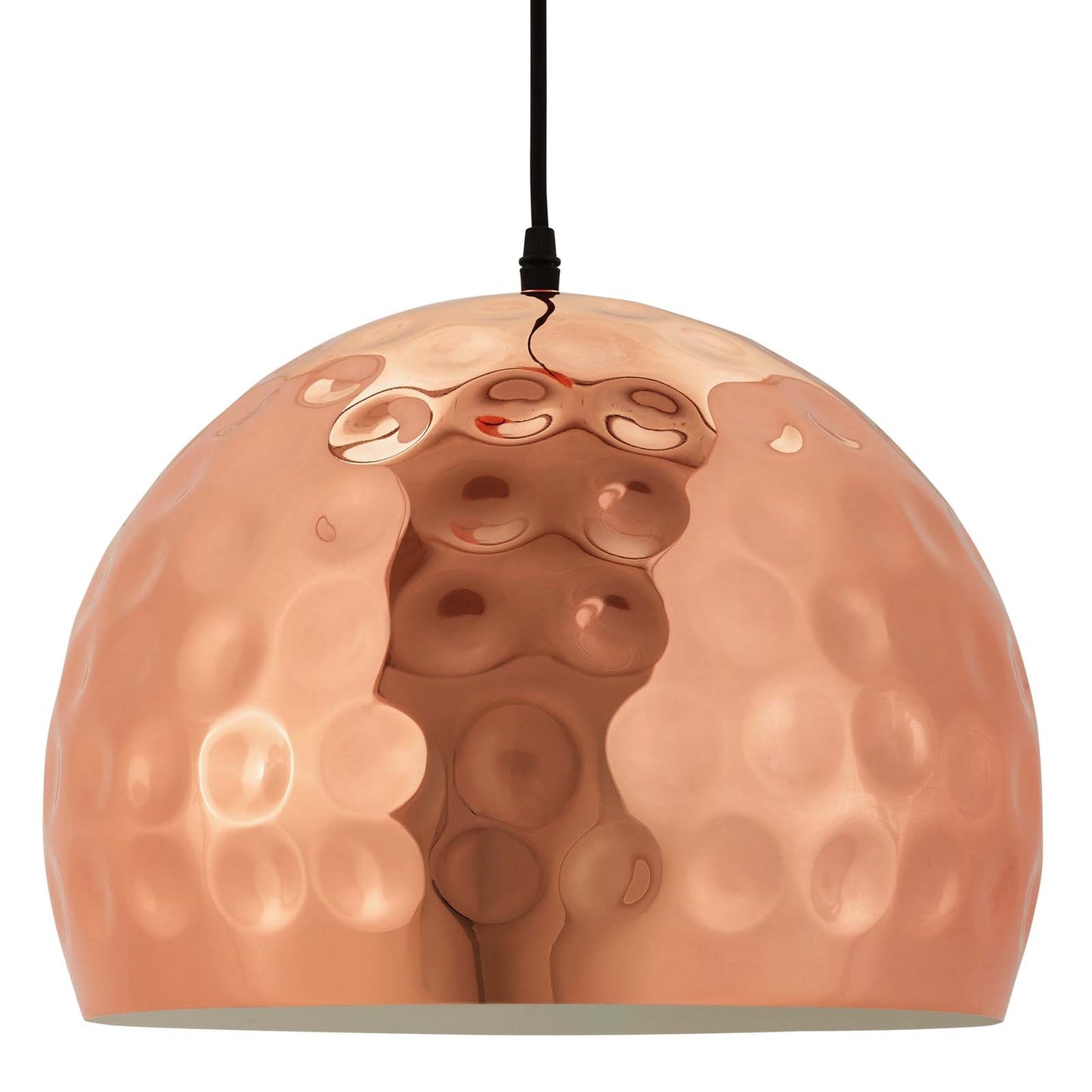 Dimple 13.5" Half-Sphere Rose Gold Pendant Light – Modern Chic Ceiling Fixture