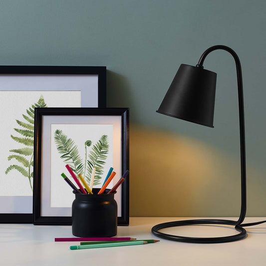 Proclaim Table Lamp – Matte Black Metal, Modern Desk & Bedside Lighting