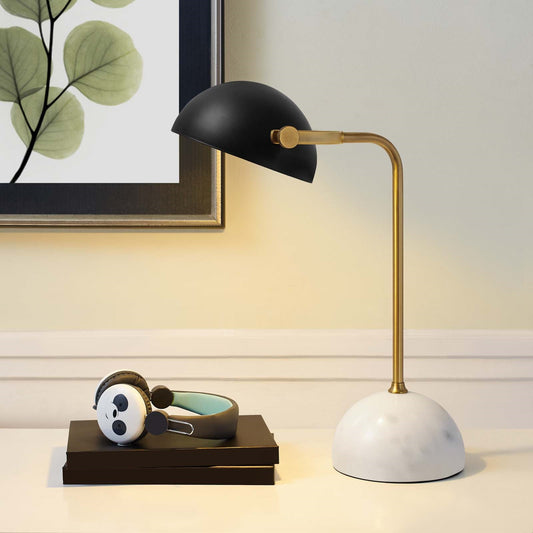 Convey Bronze and White Marble Table Lamp – Mid-Century Modern Desk & Accent Lighting