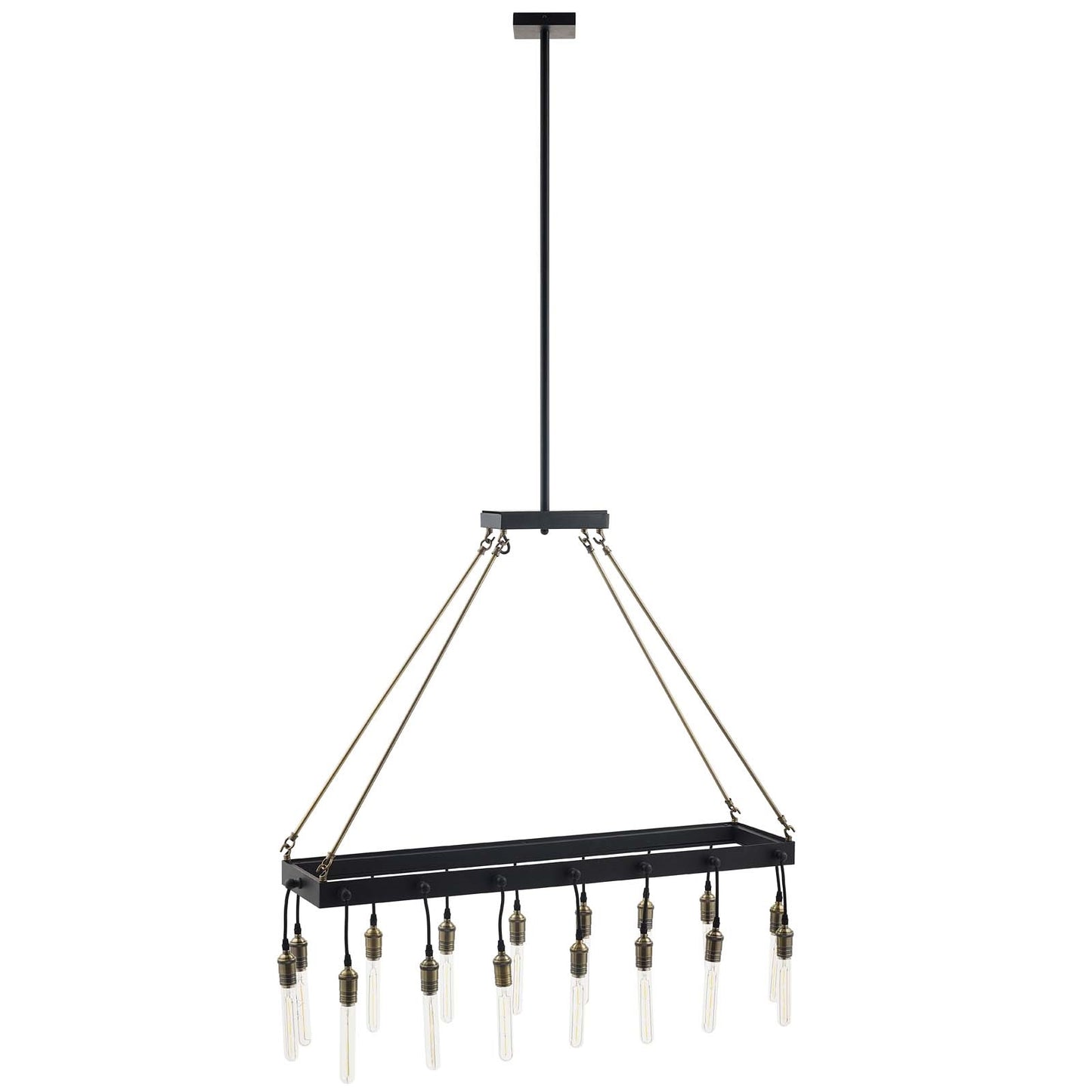 Demarcate Modern Farmhouse Pendant Chandelier – 16-Light Industrial Fixture