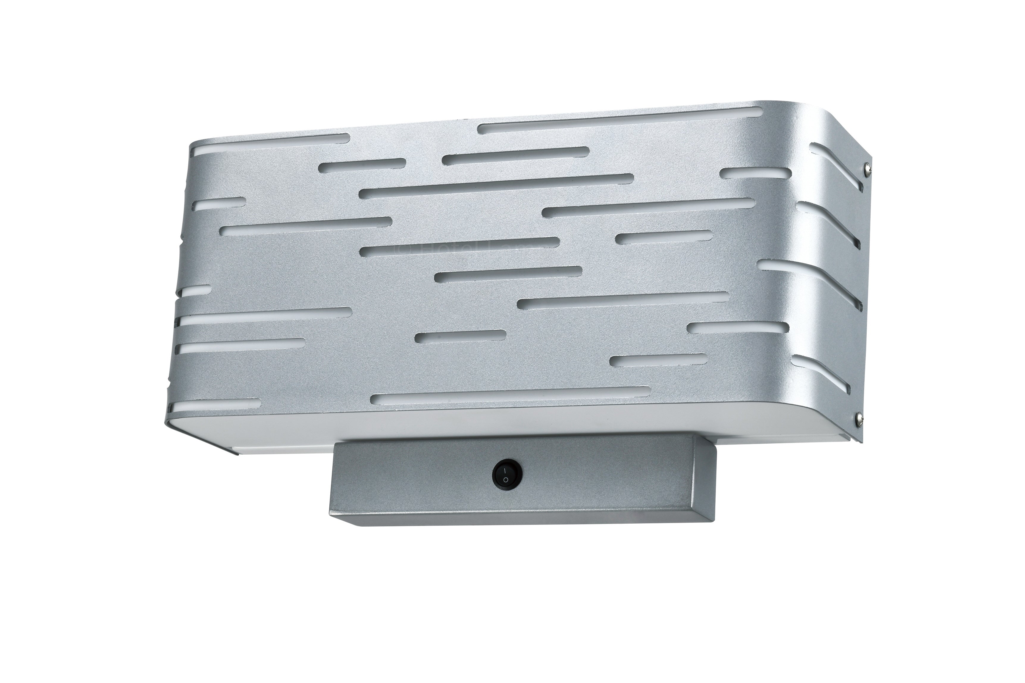 Single Silver Slotted Headboard Lamp – Rocker Switch On/Off – Hotel Lamps