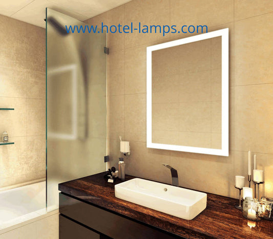 LED Square Mirror – Wall-Mounted Vanity Mirror with LED Lighting