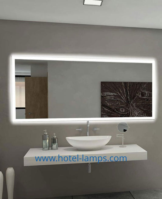 Rectangular LED Bathroom Mirror – Custom Sizes Available | HL012-2