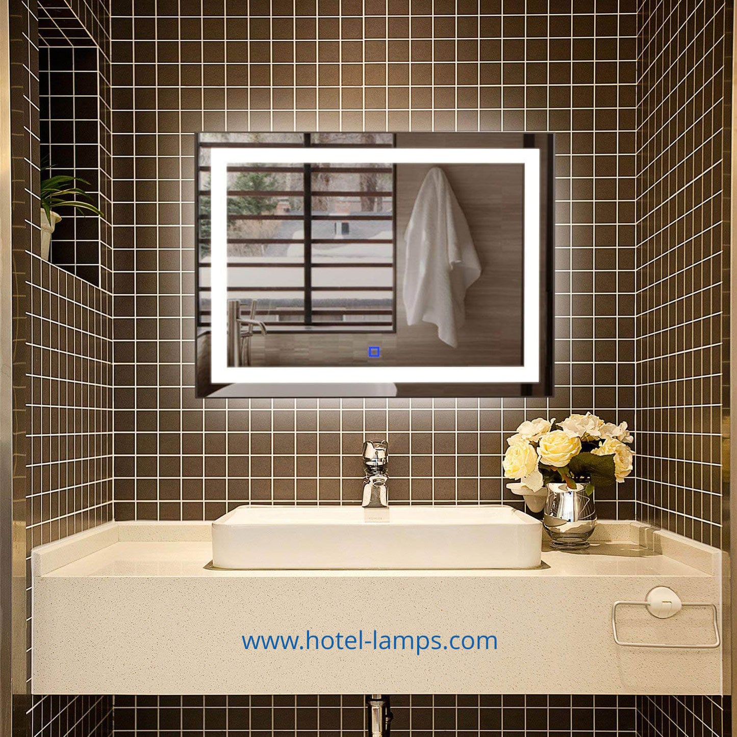 Rectangular LED Bathroom Mirror – Custom Sizes Available | HL013-1