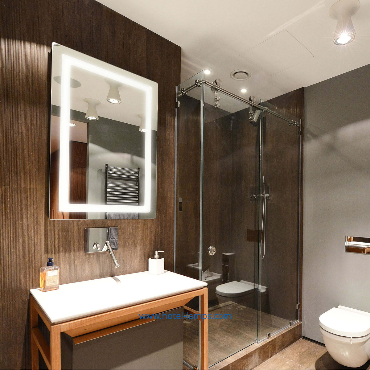 Square LED Bathroom Mirror – Custom Sizes Available | HL013-3