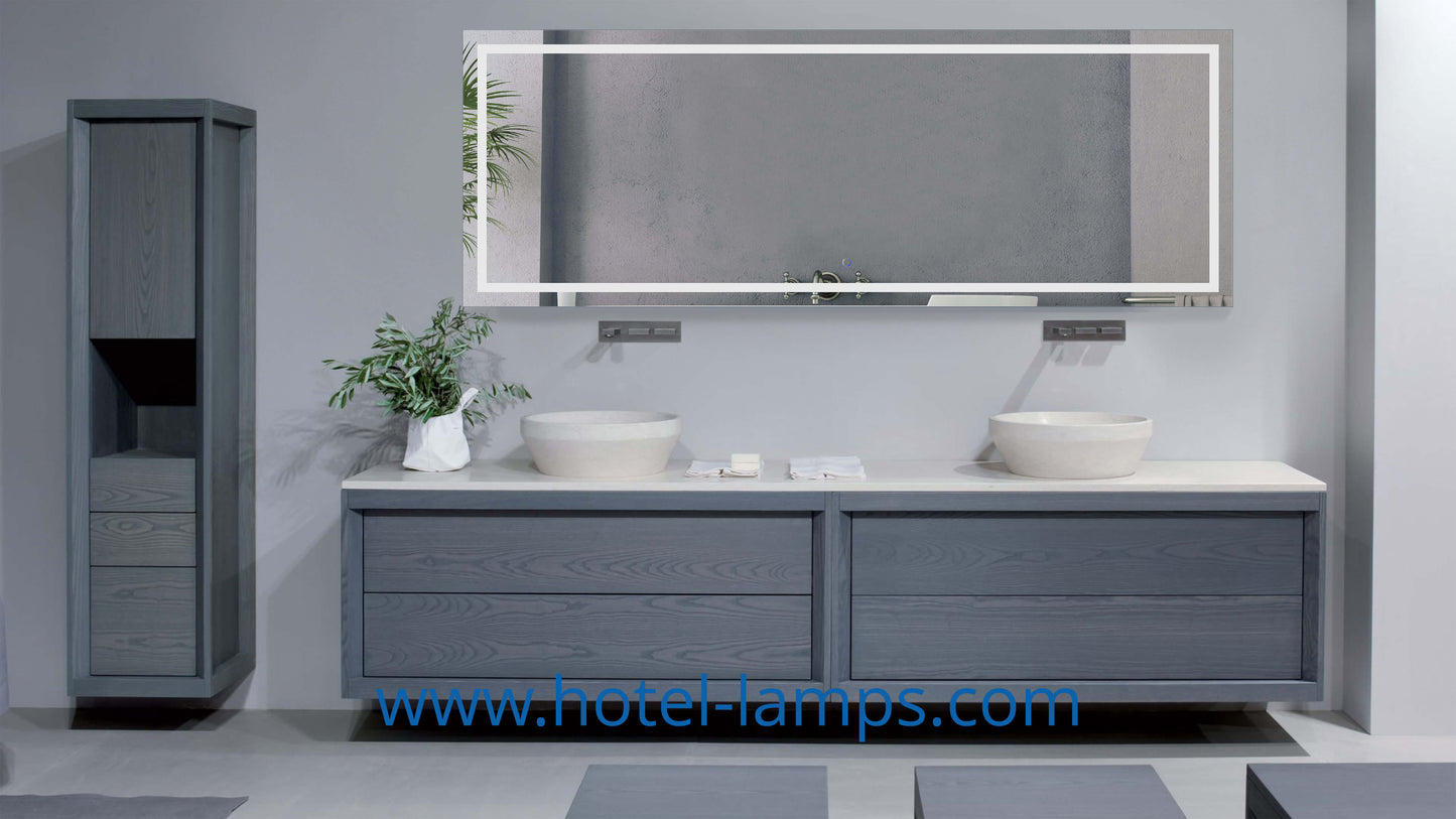 Rectangular LED Bathroom Mirror – Custom Sizes Available | HL013-6