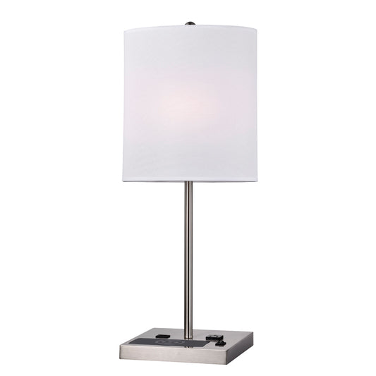 Hospitality Table Lamp with USB & Wireless Charging – Satin Nickel Finish (Model 2868645)