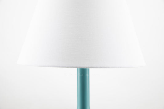 Double Table Lamp – Teal Finish with Black Base, USB Charging Stations and Outlets