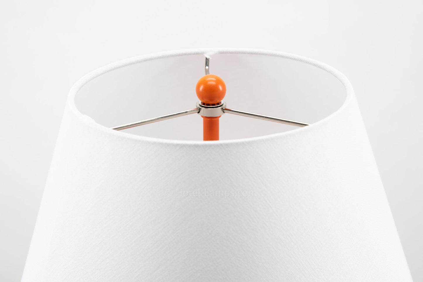 Double Table Lamp – Orange Finish with Black Base, USB Charging Stations and Outlets