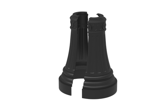 CLP-M86 Decorative Base – 2-Piece Cast Aluminum Clamshell (9" or 12" Square Base Plate)