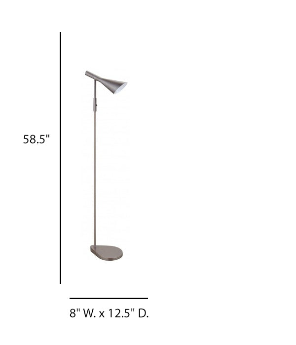 Hotel Floor Lamp – HGI Bloom Scheme, Brushed Smoke Finish