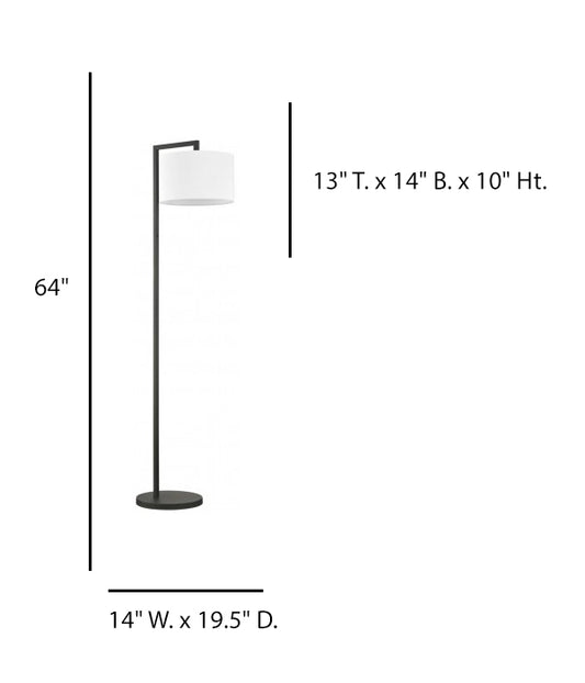 Hampton Inn Casual Floor Lamp – Dark Bronze Finish with White Linen Shade