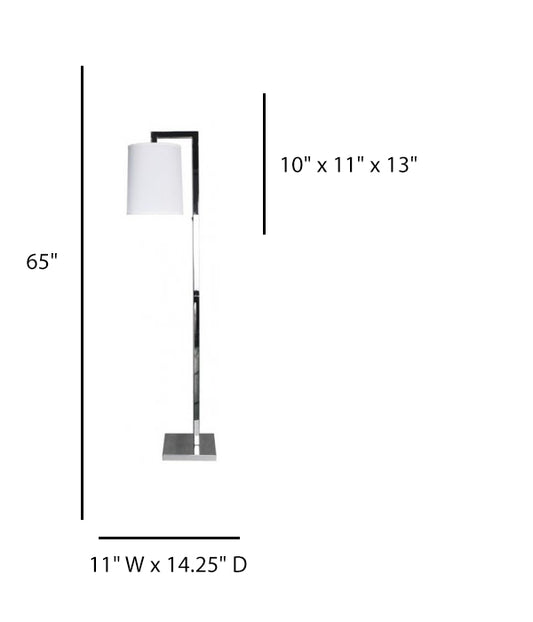 Hampton Inn Confident Floor Lamp – Satin Nickel Finish with White Laminated Shade