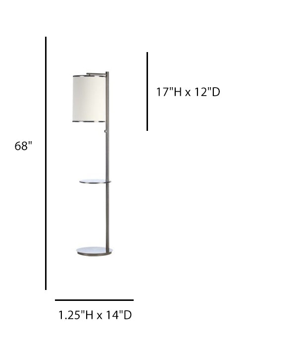 Floor Lamp with Table – Candlewood Suites, Brushed Nickel Finish