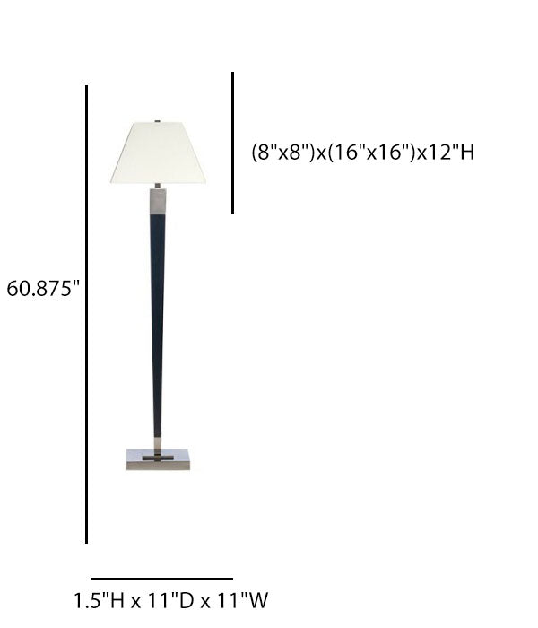 Guest Room Floor Lamp – Candlewood Suites, Brushed Nickel & Dark Wood Finish