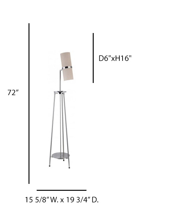 Tripod Floor Lamp – Marriott Courtyard Inn, Brushed Nickel Finish