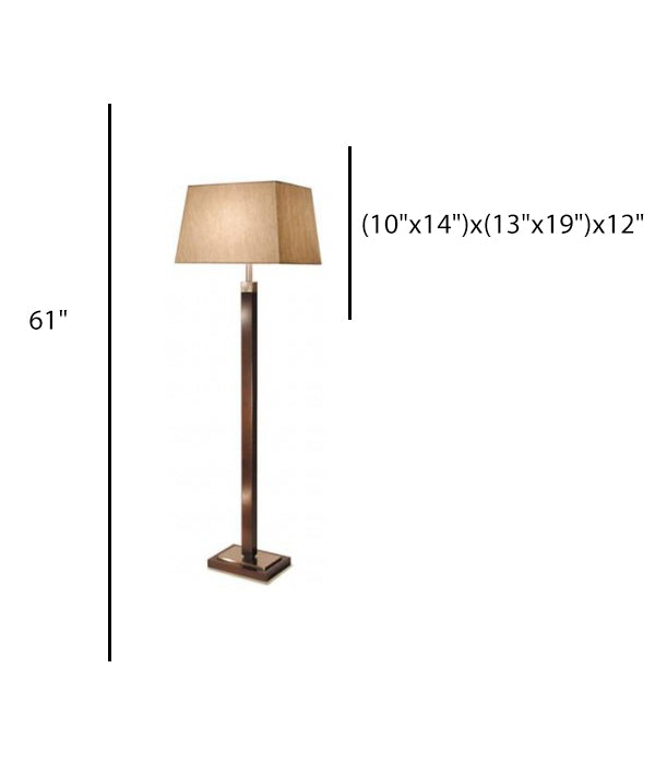Guestroom Floor Lamp – Hotel Lighting with Wood Body & White Linen Shade