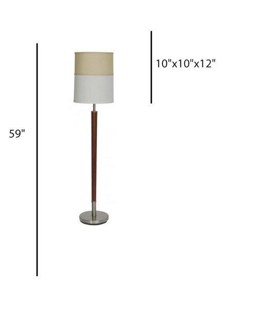 Floor Lamp – Hotel Guest Room Lighting, Bronze & White Linen Shade