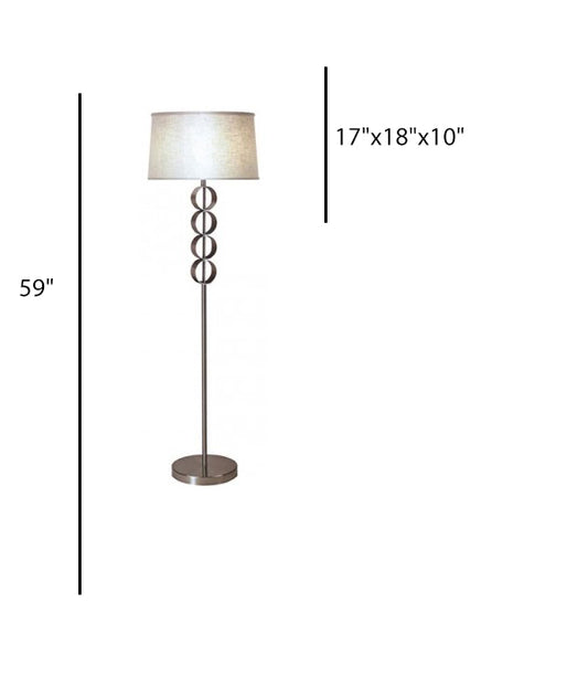 Guestroom Floor Lamp – Marriott Town Place Suites, Satin Nickel Finish with White Linen Shade