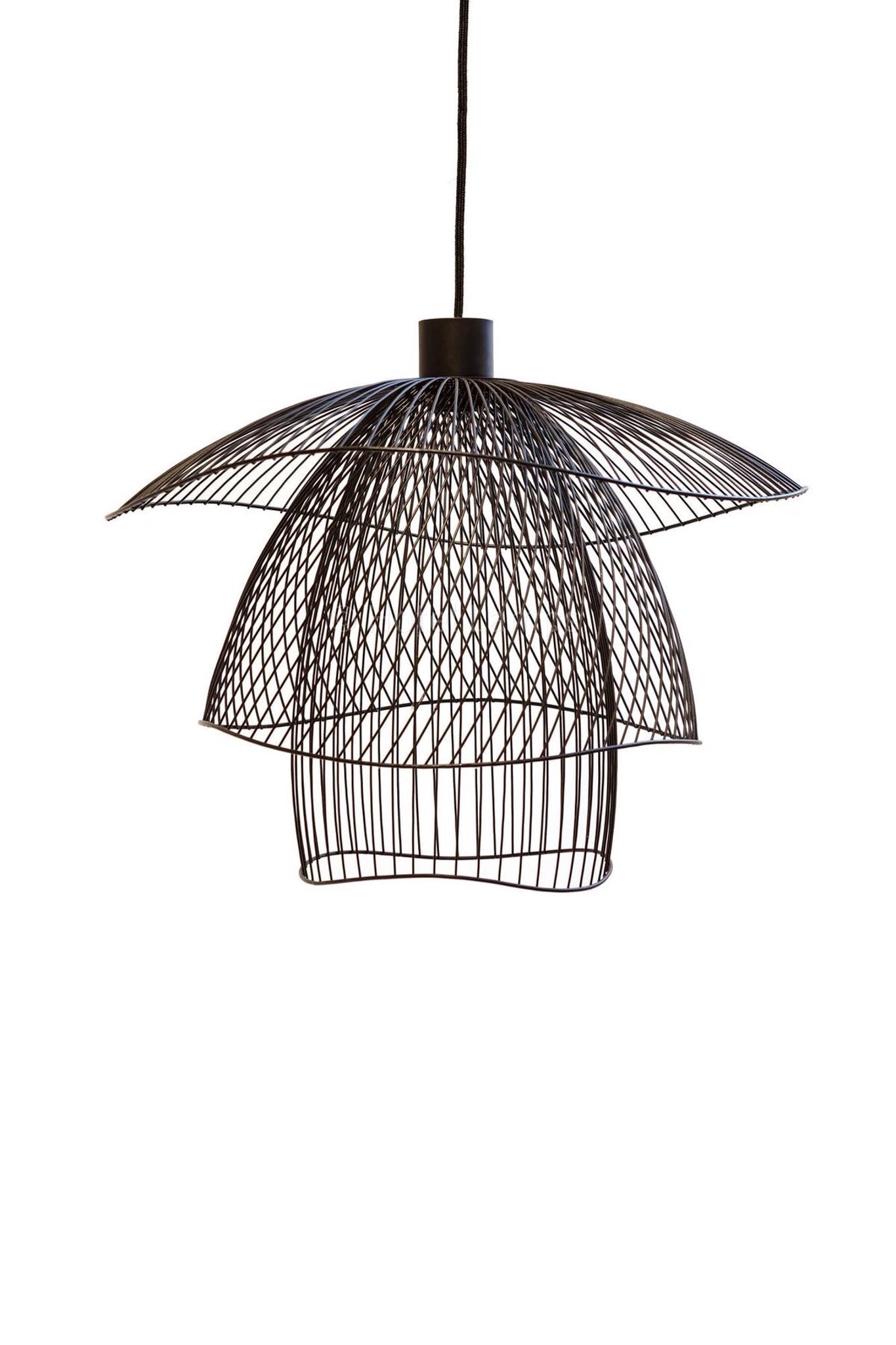 Geometric Black Canopy Pendant Light – Modern Matte Black Ceiling Lamp