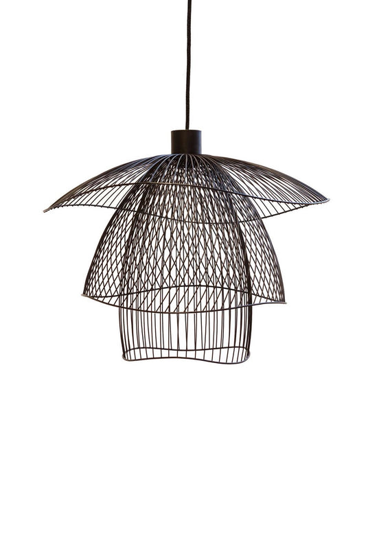 Geometric Black Canopy Pendant Light – Modern Matte Black Ceiling Lamp