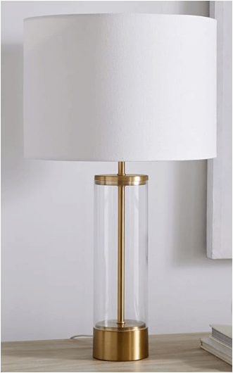 Tall Table Lamp – HLHF6003, Silver Powdercoat with White Brussels Shade