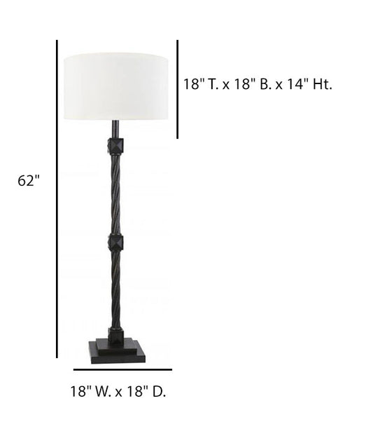 Classical Gaylord Bronze Floor Lamp with Ivory Linen Shade – HLHF6015