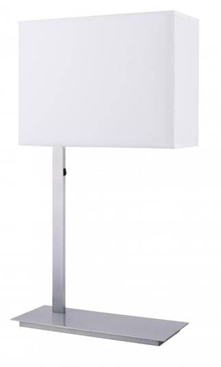 Modern Table Lamp – HLHF6019, Brushed Nickel with White Honeycomb Shade