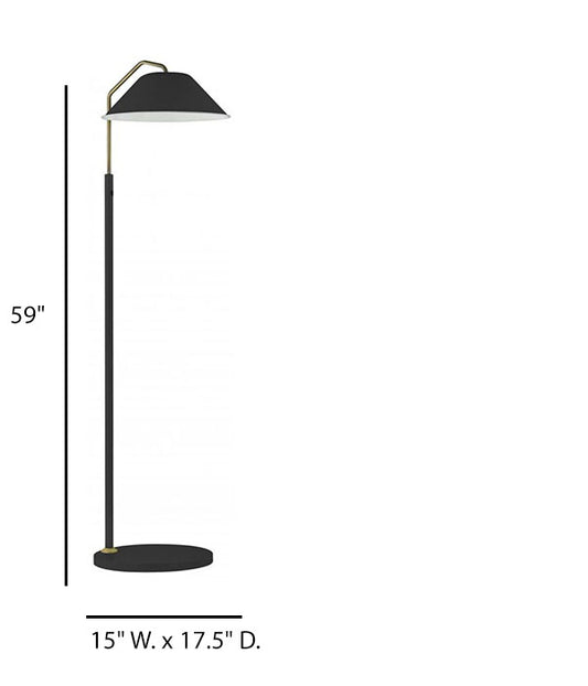 Matte Black & Brushed Brass LED Floor Lamp – HLHF6023