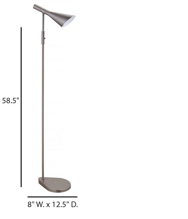 Bloom Brushed Smoke Hotel-Style Floor Lamp – HLHF6025