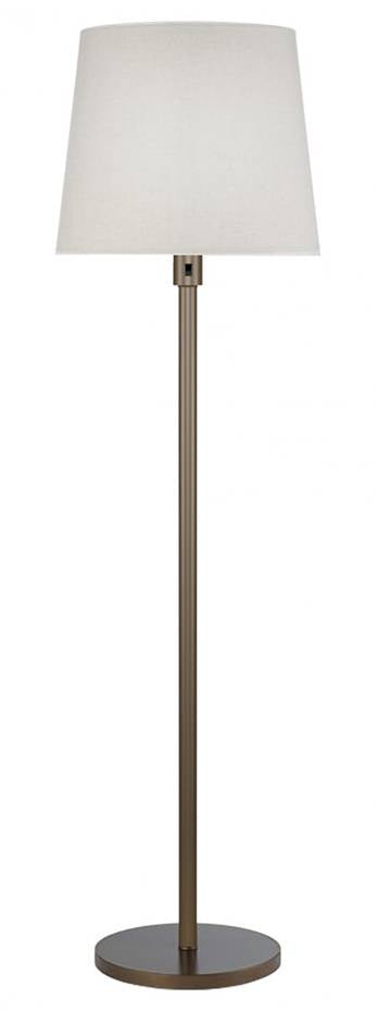 Antique Brass Floor Lamp with Beige Linen Shade – HLHF6027