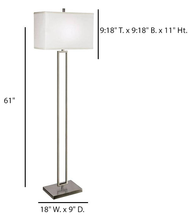 Brushed Nickel Floor Lamp with Cream Linen Shade – HLHF6033